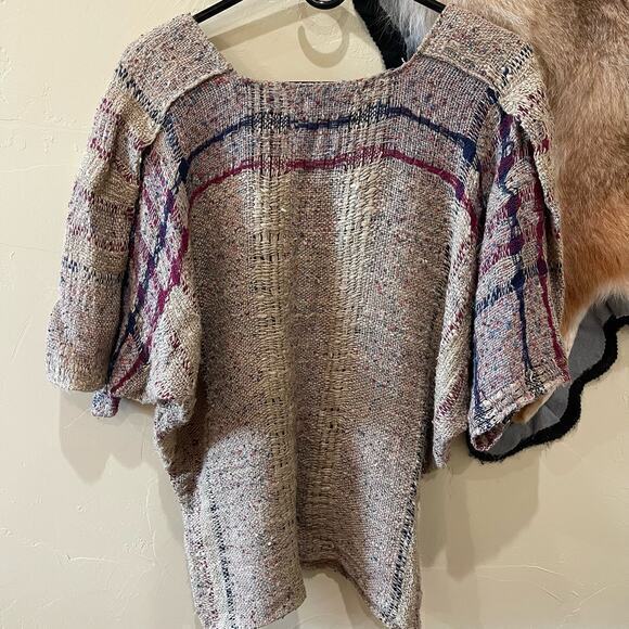 Rebecca Jane Noble Med* Wearable Art Hand Woven Short Sleeve Top Unique Artist - Picture 3 of 6